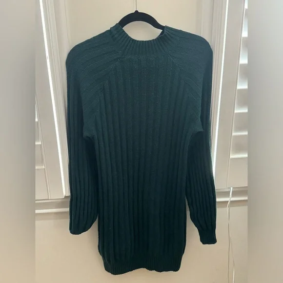 ribbed sweater dress hollister Hollister knit long sleeve mini dress in cream